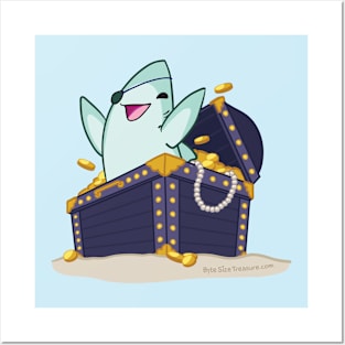 Pirate Shark Treasure Chest Posters and Art